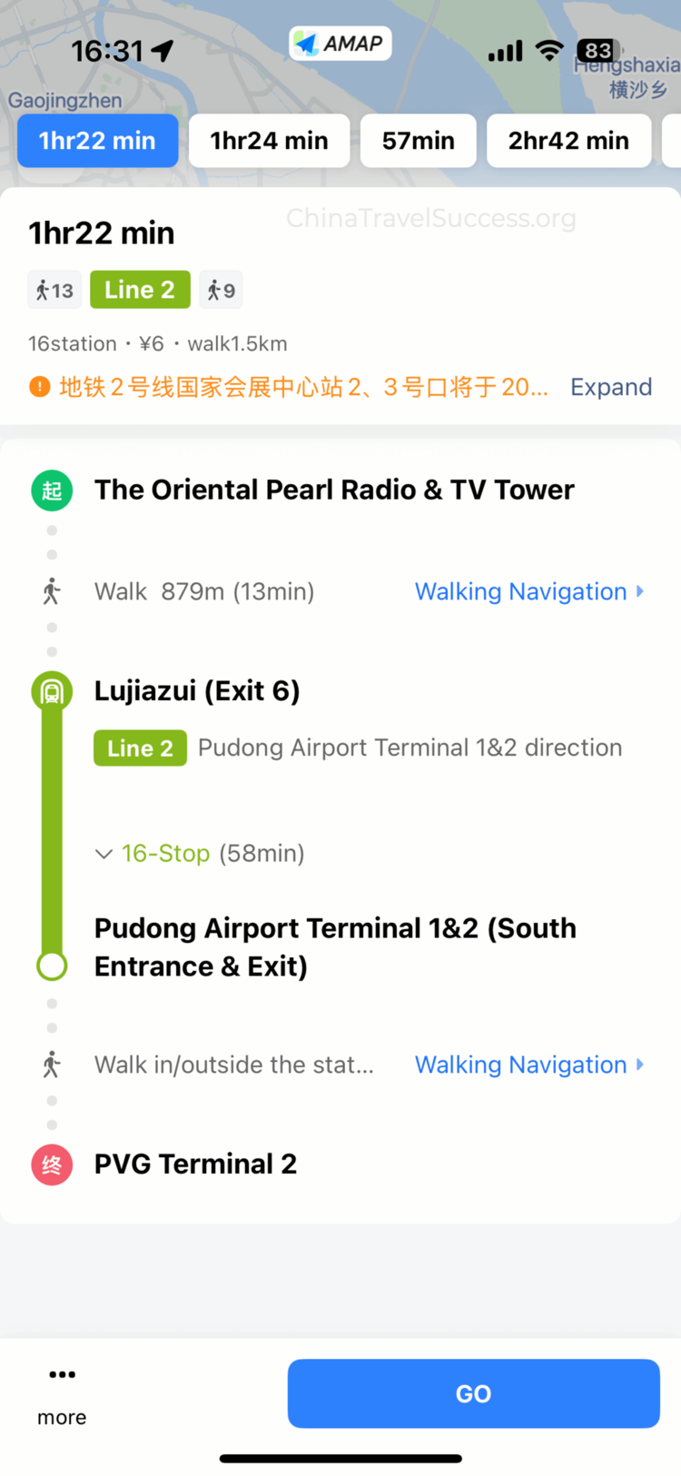 Amap search results and transit options