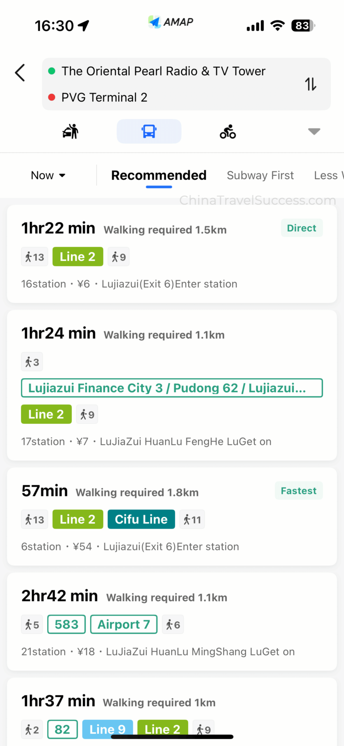 Amap Transit Options