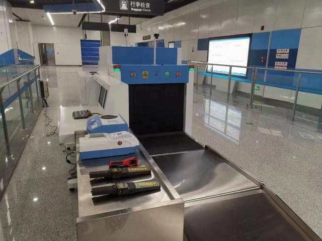 Chinese subway security checkpoint with X-ray machines